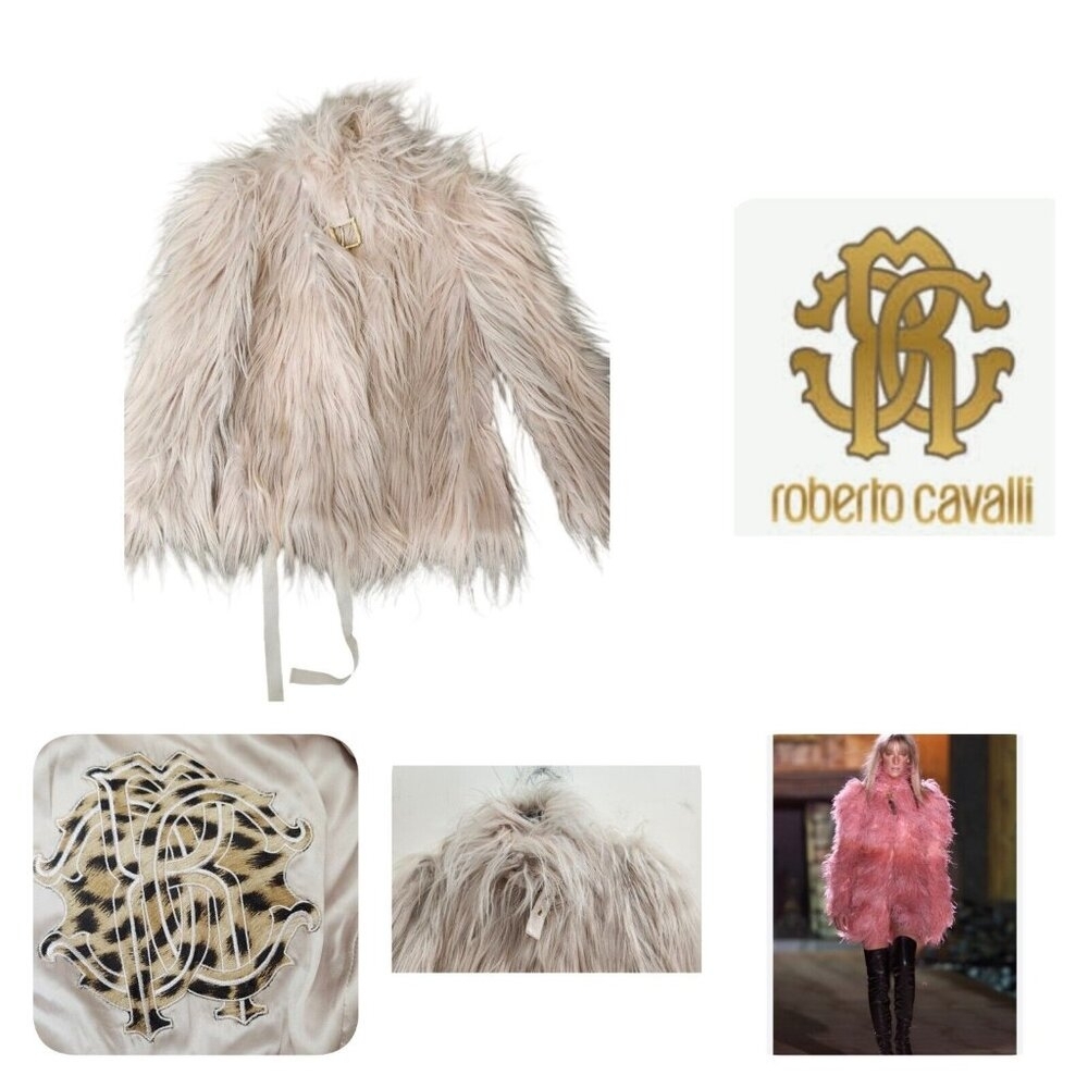 Roberto Cavalli 2008 Pale Pink Genuine Fur Jacket Women Approx EU 44 US XS - Picture 12 of 15